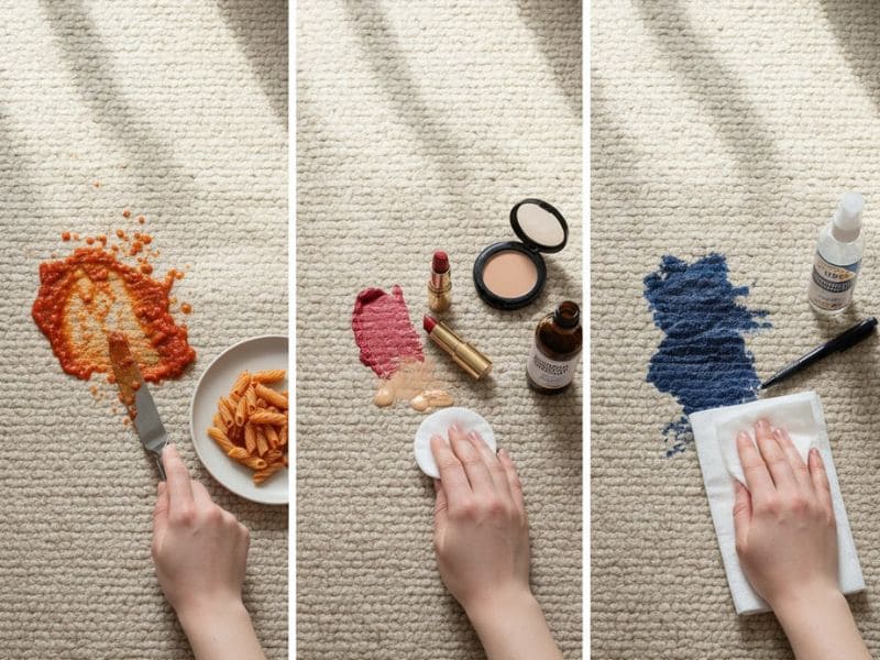 cách xử lý vết bẩn trên thảm