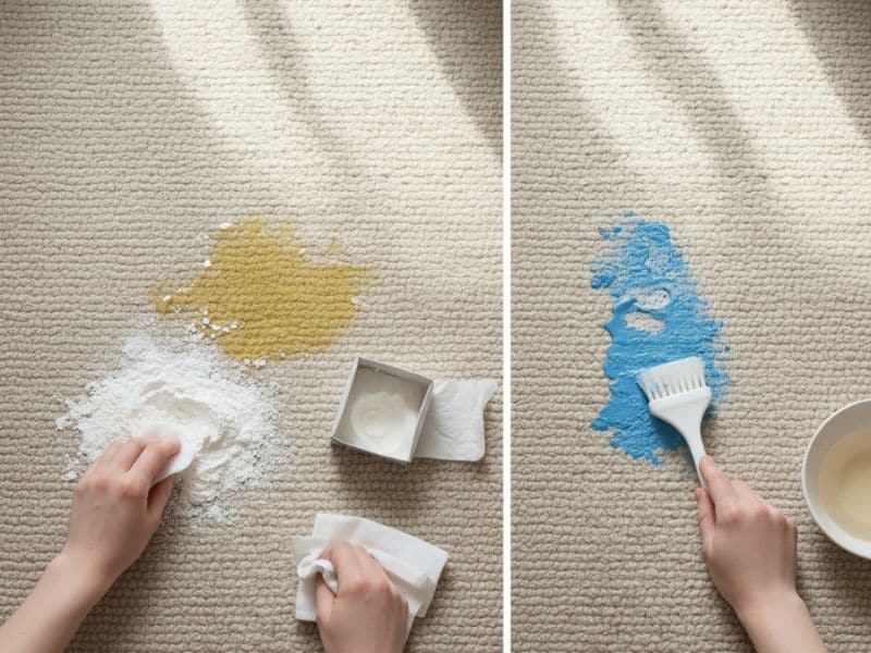 cách xử lý vết bẩn trên thảm