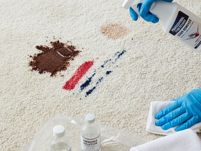 cách xử lý vết bẩn trên thảm