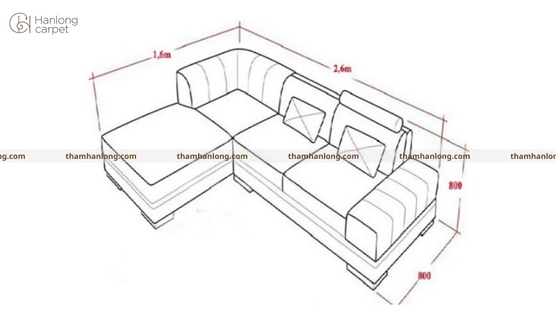 Đo đạc kích thước của sofa