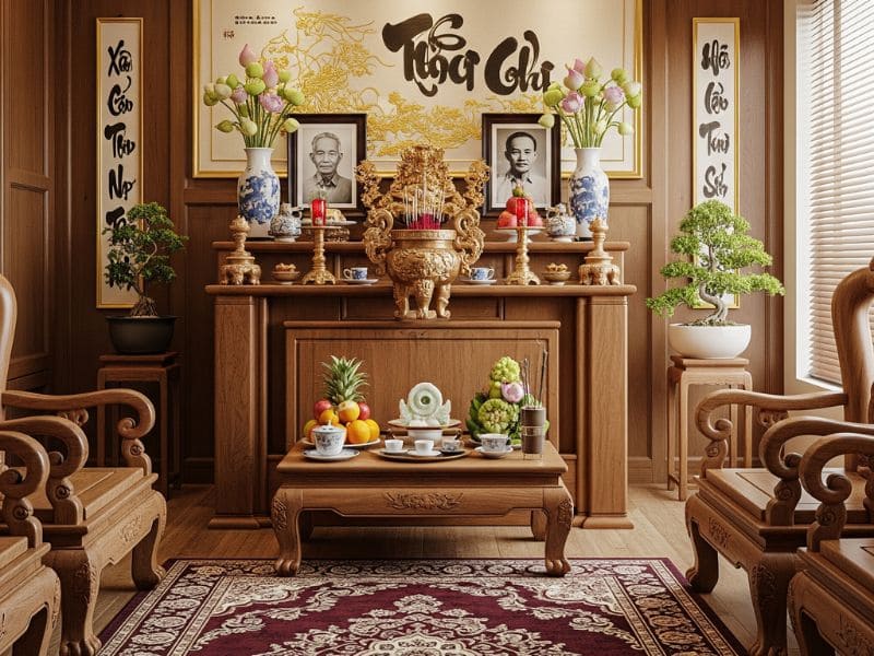 Trang trí phòng thờ gia tiên