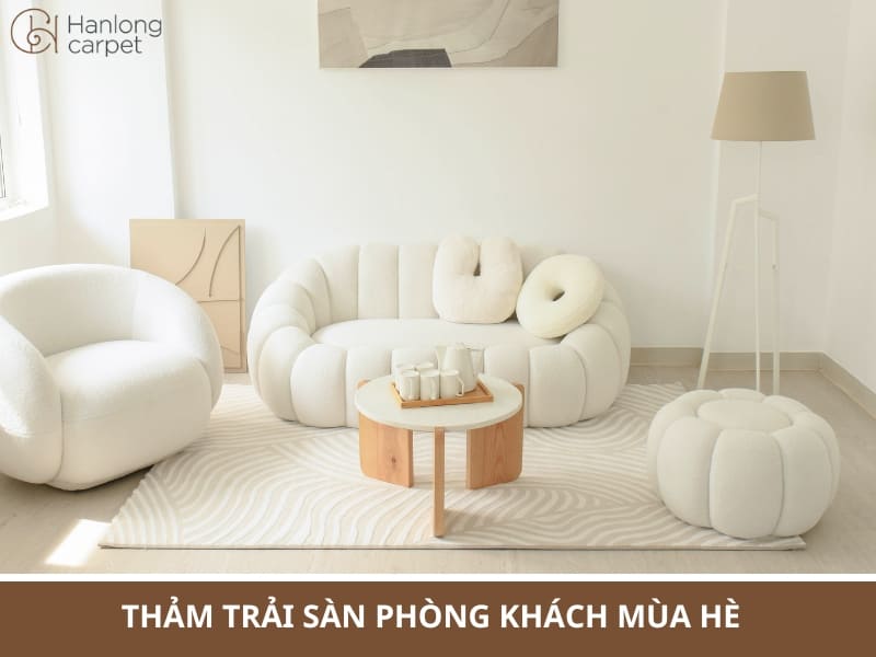 thảm trải sàn phòng khách mùa hè