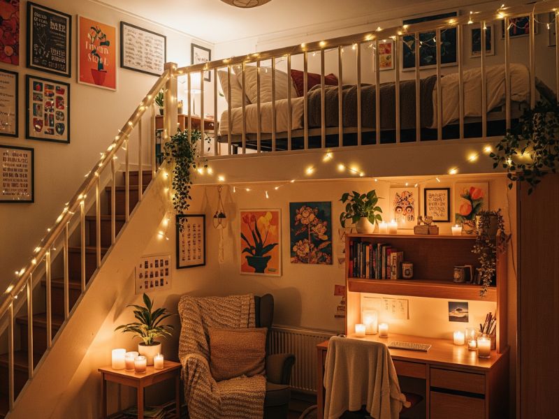decor phòng trọ có gác