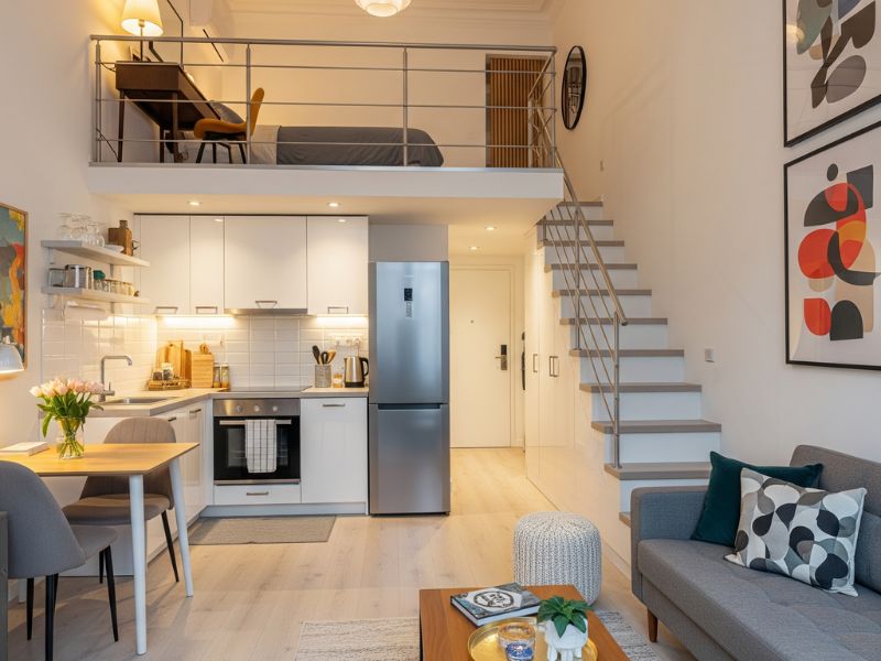 decor phòng trọ có gác