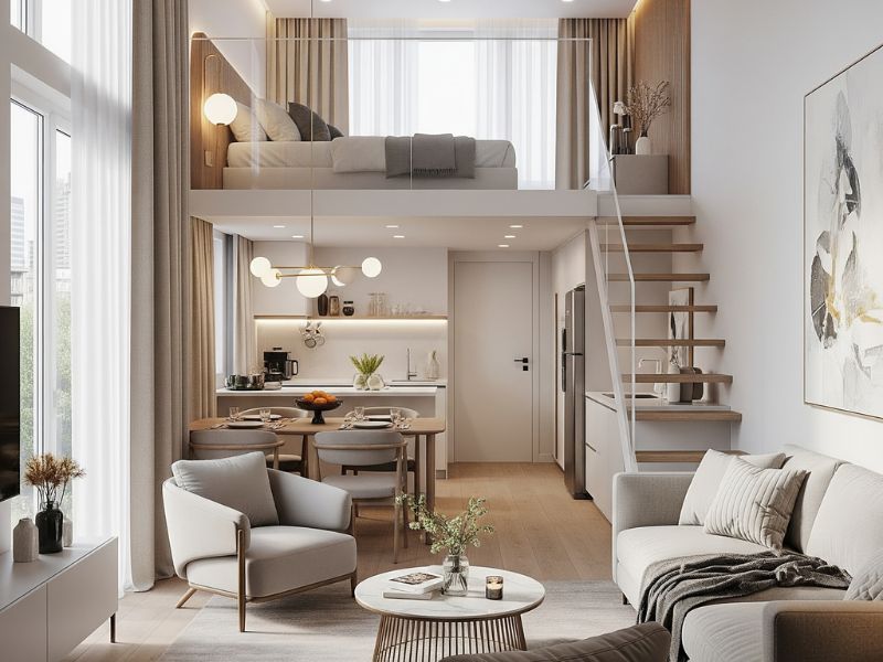 decor phòng trọ có gác