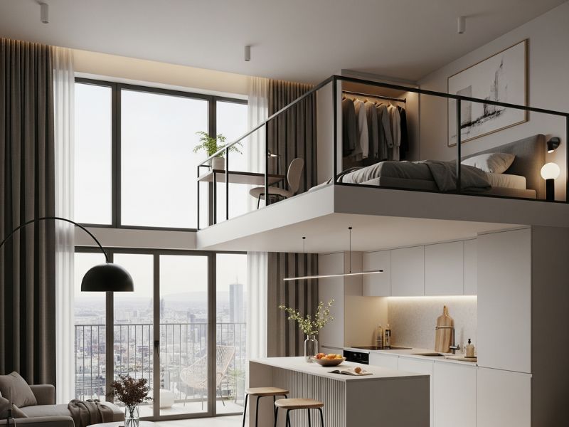 decor phòng trọ có gác lửng đẹp