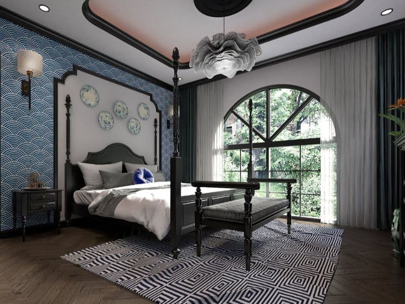 thiết kế phòng ngủ phong cách indochine