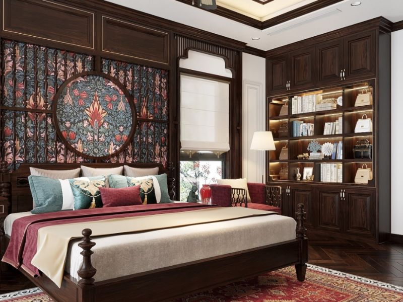 thiết kế phòng ngủ phong cách indochine