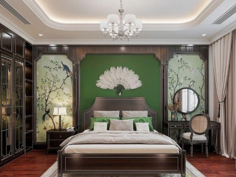 thiết kế phòng ngủ phong cách indochine