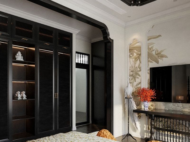 thiết kế phòng ngủ phong cách indochine