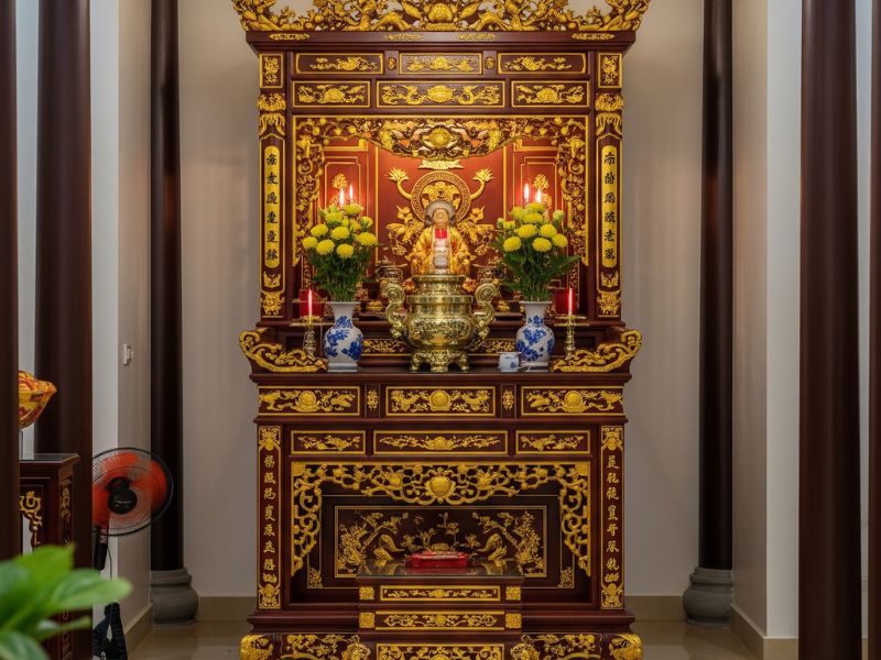 mẫu thiết kế phòng thờ đẹp hiện đại
