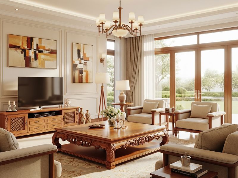 Thiết kế phòng khách đẹp sang trọng