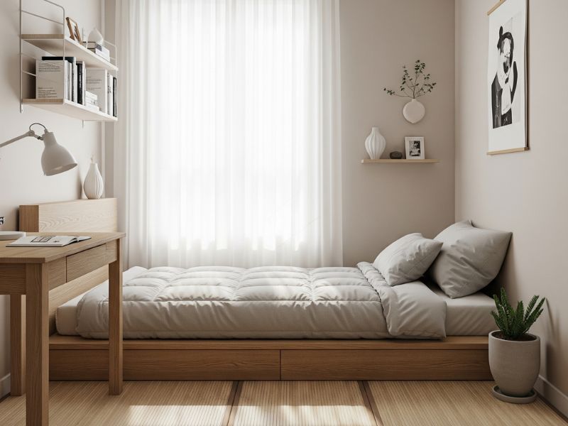 Trang trí phòng ngủ kiểu Hàn Quốc đơn giản