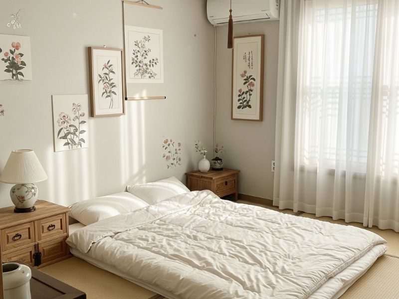Trang trí phòng ngủ kiểu Hàn Quốc đơn giản