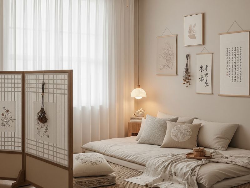 Trang trí phòng ngủ kiểu Hàn Quốc đơn giản