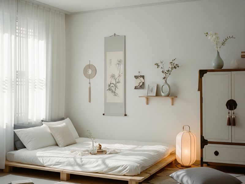 Trang trí phòng ngủ kiểu Hàn Quốc đơn giản