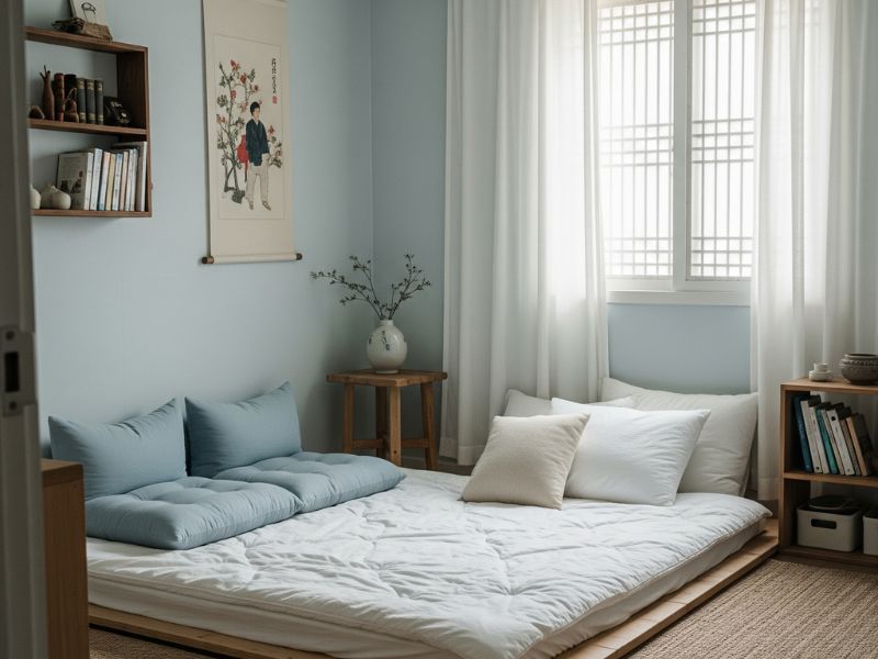 Trang trí phòng ngủ kiểu Hàn Quốc đơn giản