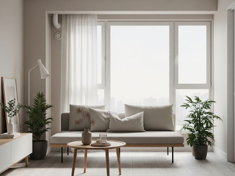 thiết kế phòng khách chung cư tối giản