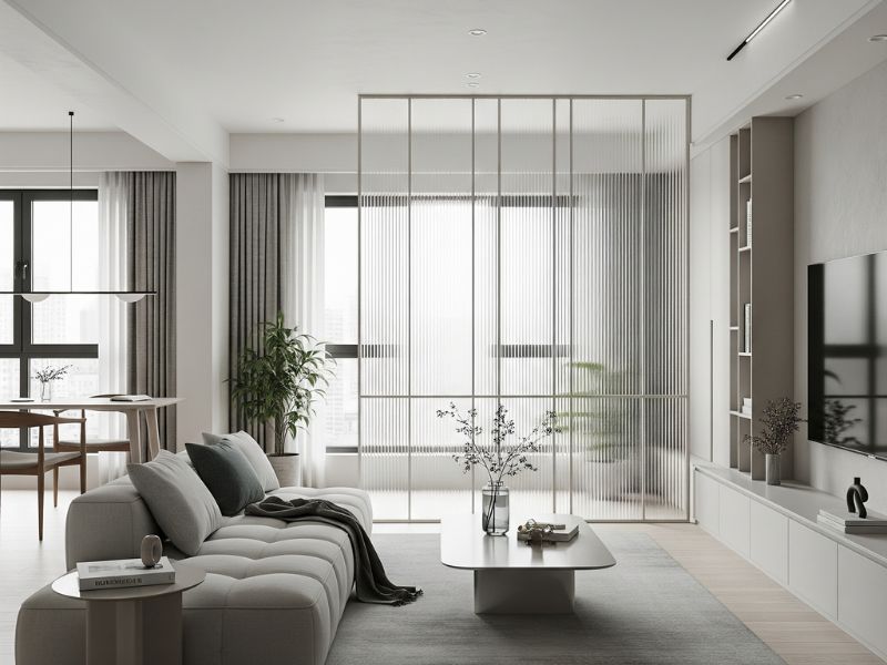 thiết kế phòng khách chung cư tối giản