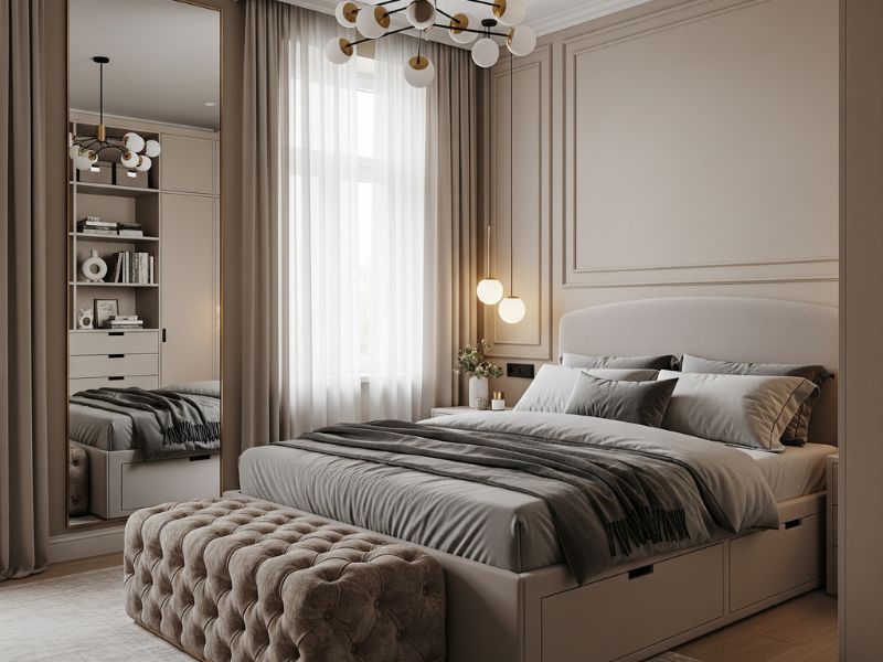 thiết kế phòng ngủ 9m2 cho vợ chồng 