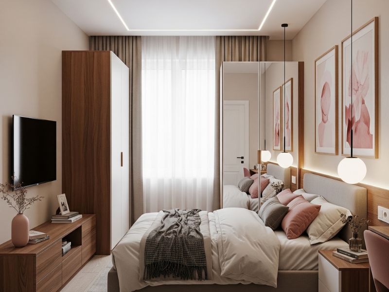 thiết kế phòng ngủ 9m2 cho vợ chồng 