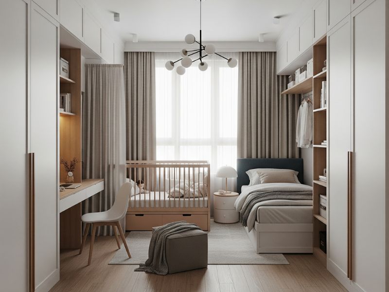thiết kế phòng ngủ 9m2 cho vợ chồng 