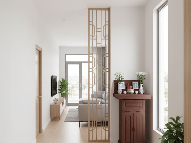 Cách bố trí phòng thờ trong phòng khách