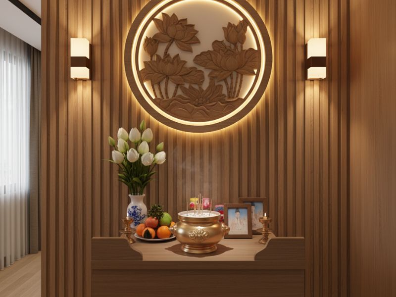 Cách bố trí phòng thờ trong phòng khách