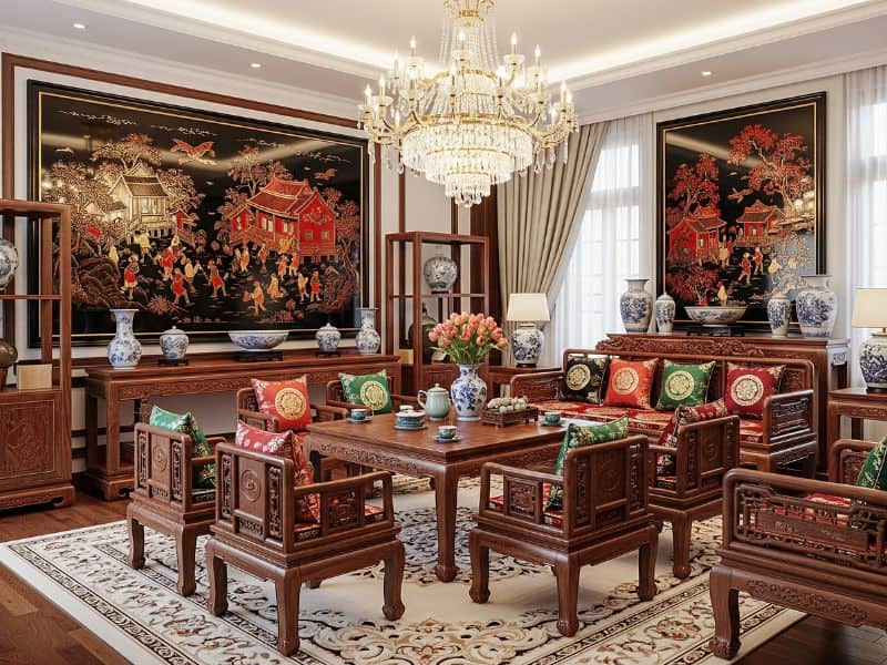 Phòng khách truyền thống Việt Nam