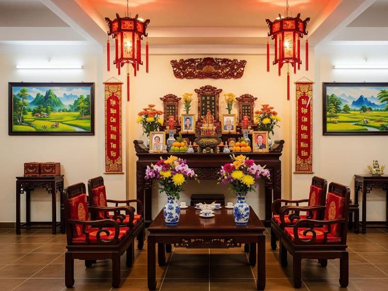 Phòng khách truyền thống Việt Nam