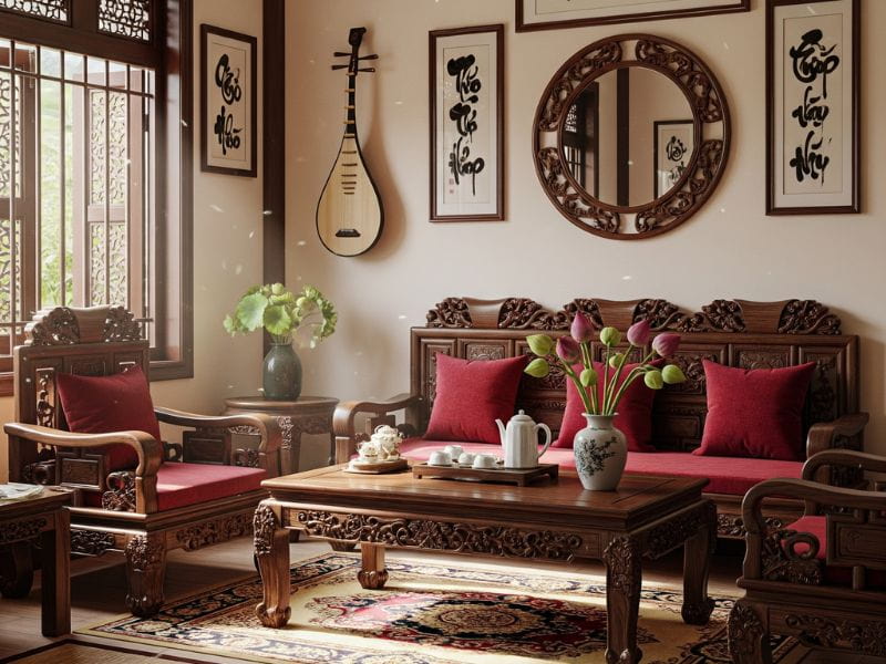 Phòng khách truyền thống Việt Nam