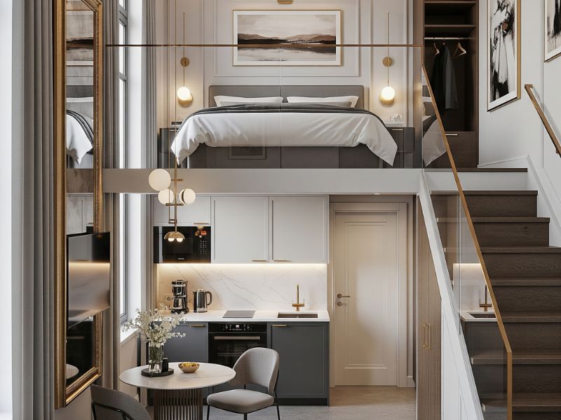 Thiết kế phòng trọ 12m2 có gác lửng