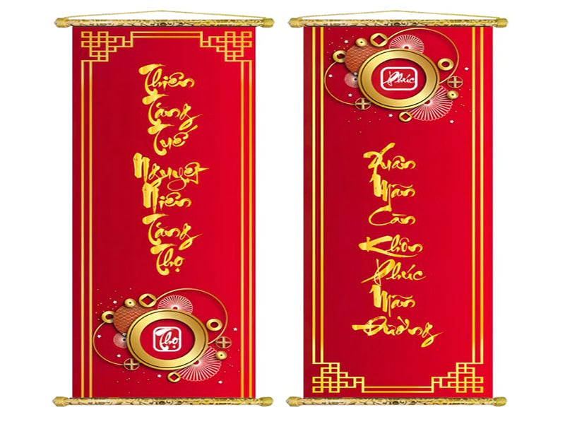 Decor phòng khách Tết