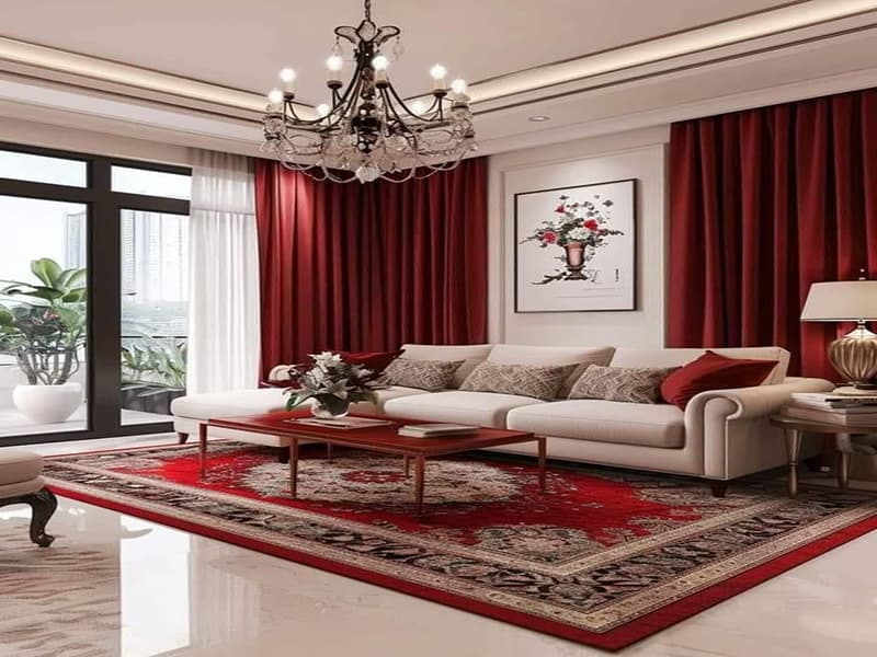 Decor phòng khách Tết