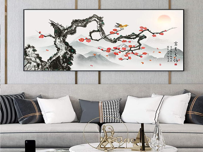 Decor phòng khách Tết