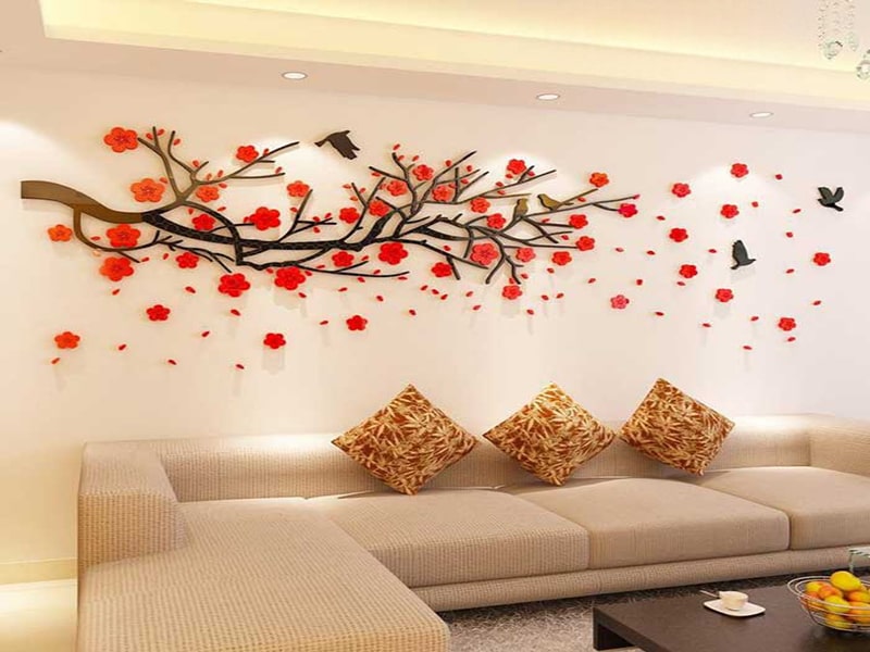 Decor phòng khách Tết