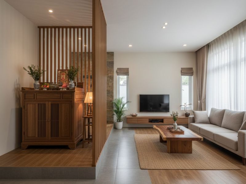 trang trí nội thất phòng khách nhà cấp 4