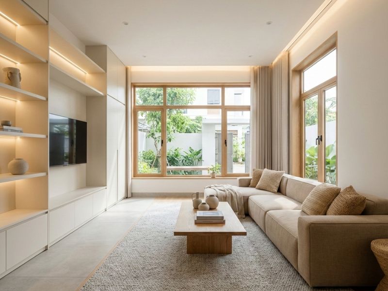 trang trí nội thất phòng khách nhà cấp 4