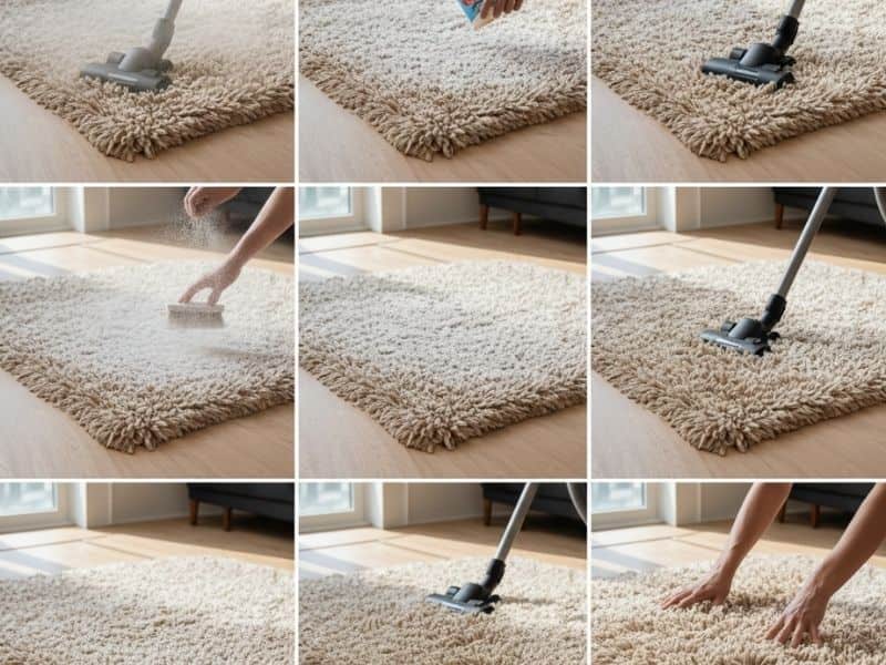 Cách giặt thảm lông xù