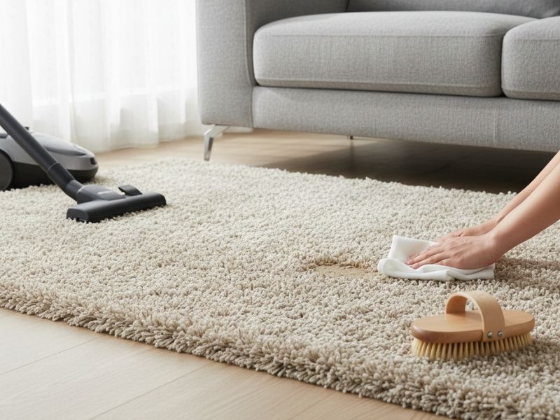 Cách giặt thảm lông xù