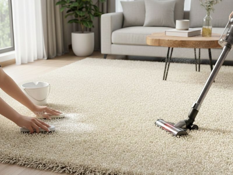 Cách giặt thảm lông xù