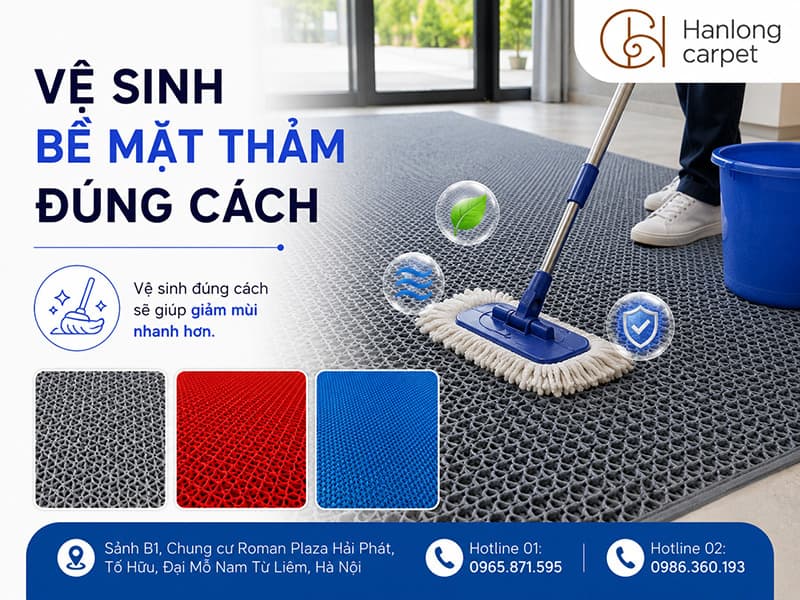 Vệ sinh bề mặt thảm đúng cách