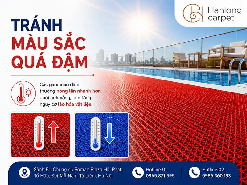 Tránh màu sắc quá đậm