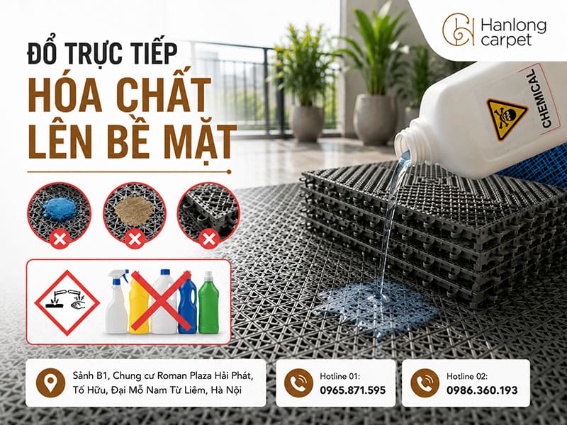 Đổ trực tiếp hóa chất lên bề mặt