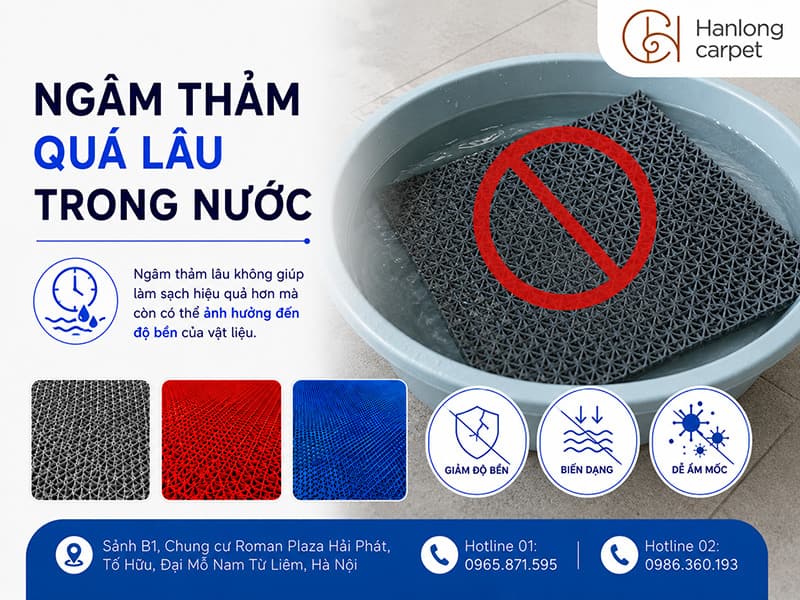 Ngâm thảm quá lâu trong nước