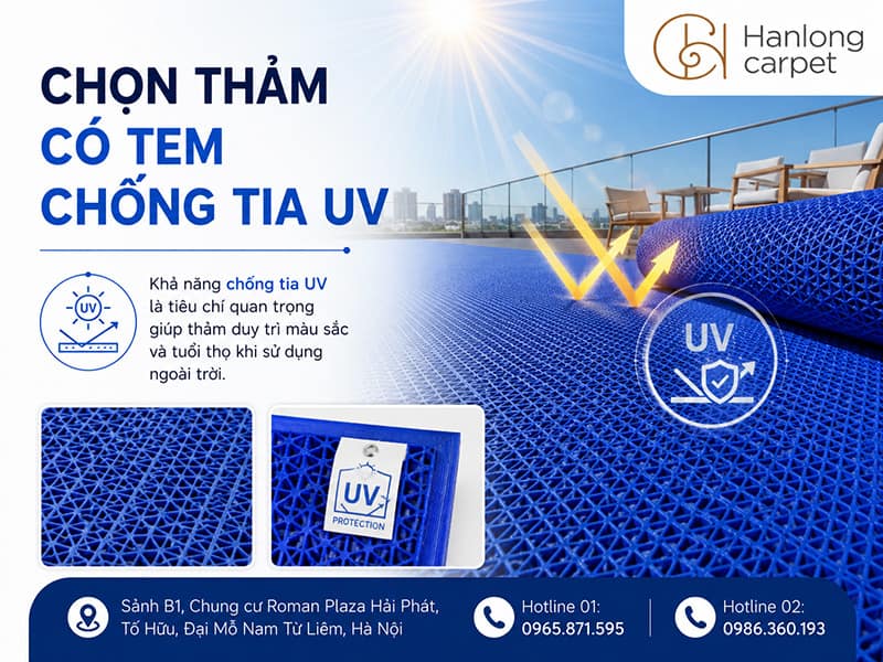 Chọn thảm có tem chống tia UV