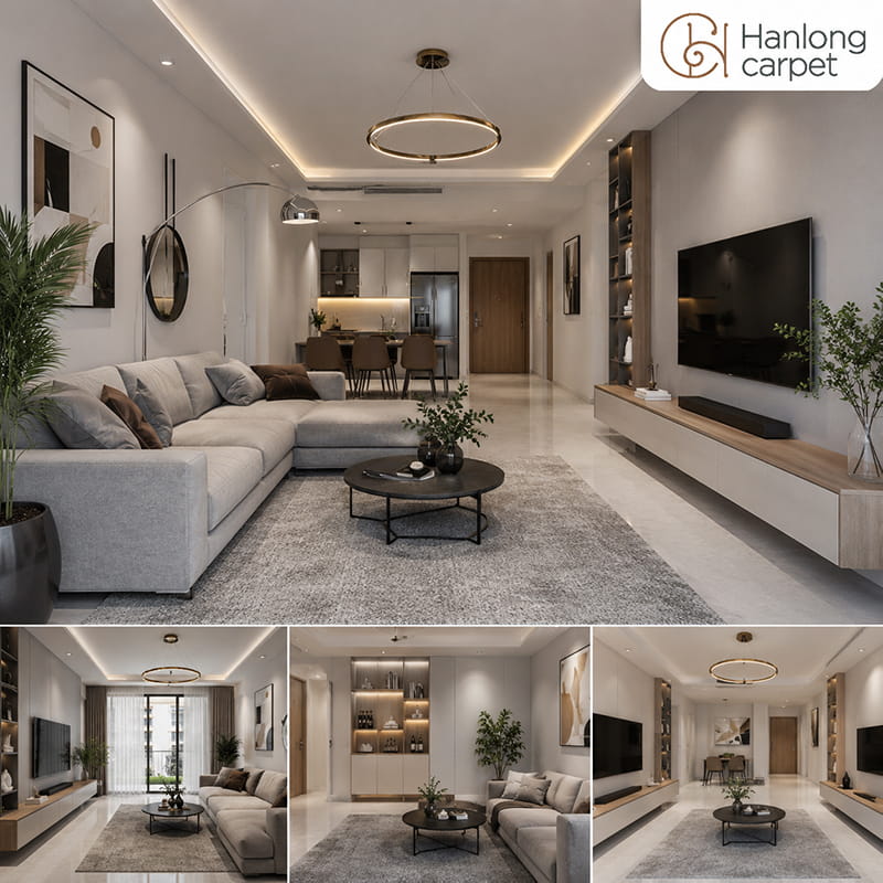 thiết kế phòng khách chung cư 70m2