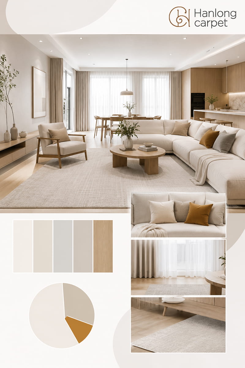 thiết kế phòng khách chung cư 70m2