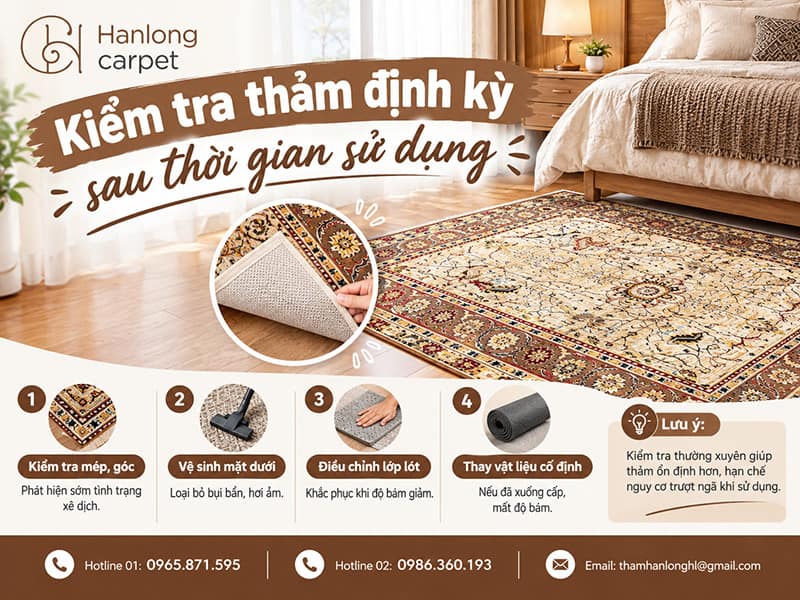 Kiểm tra thảm định kỳ sau thời gian sử dụng