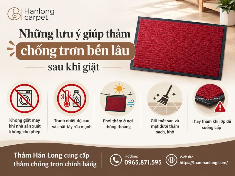Thảm chống trơn có giặt máy được không